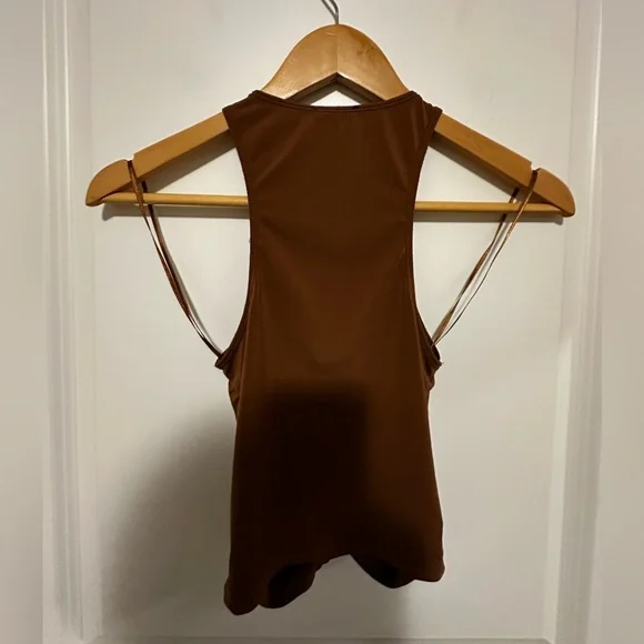 Dynamite Chocolate Ruched Tank Top - Picture 3 of 3